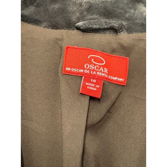 Oscar by Oscar de la Renta Suede Ruffle Jacket NWT 14 - Picture 2 of 9